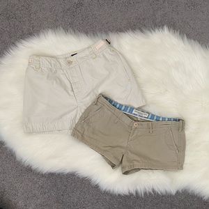 Gap and A&F Cream/Tan Shorts Bundle - Sz 0/00